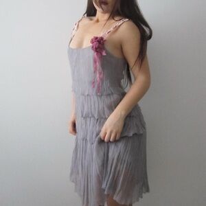 Pleated Spaghetti Strap ruffle fairycore ethereal Dress